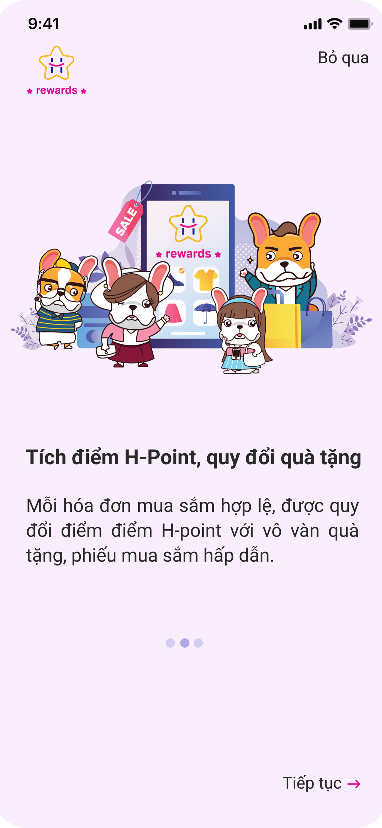 Minh họa tích điểm H-Point quy đổi quà tặng